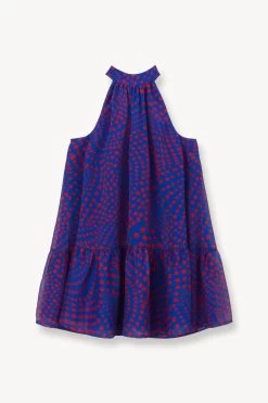 MARLOWE DRESS | LAPIS WAVY DOT -Chic Style Shop STAUD MARLOWE DRESS BLUE RED WAVY DOT SUPF 23 ECOM 1