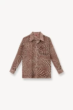 MARTHA TUNIC | CLOVE WAVY DOT -Chic Style Shop STAUD MARTHA TUNIC CLOVE WAVY DOTS SUPF 23 ECOM 1