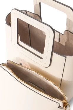 CUSTOM MINI SHIRLEY LEATHER BAG | CREAM -Chic Style Shop STAUD MINI SHIRLEY HANDBAG CREAM FALL 23 ECOM 4 web
