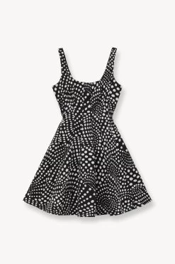 MINI WELLS DRESS | BLACK WAVY DOT 10 MINI WELLS DRESS | BLACK WAVY DOT -Chic Style Shop STAUD MINI WELLS DRESS BLACK WAVY DOTS SUPF 23 ECOM 1