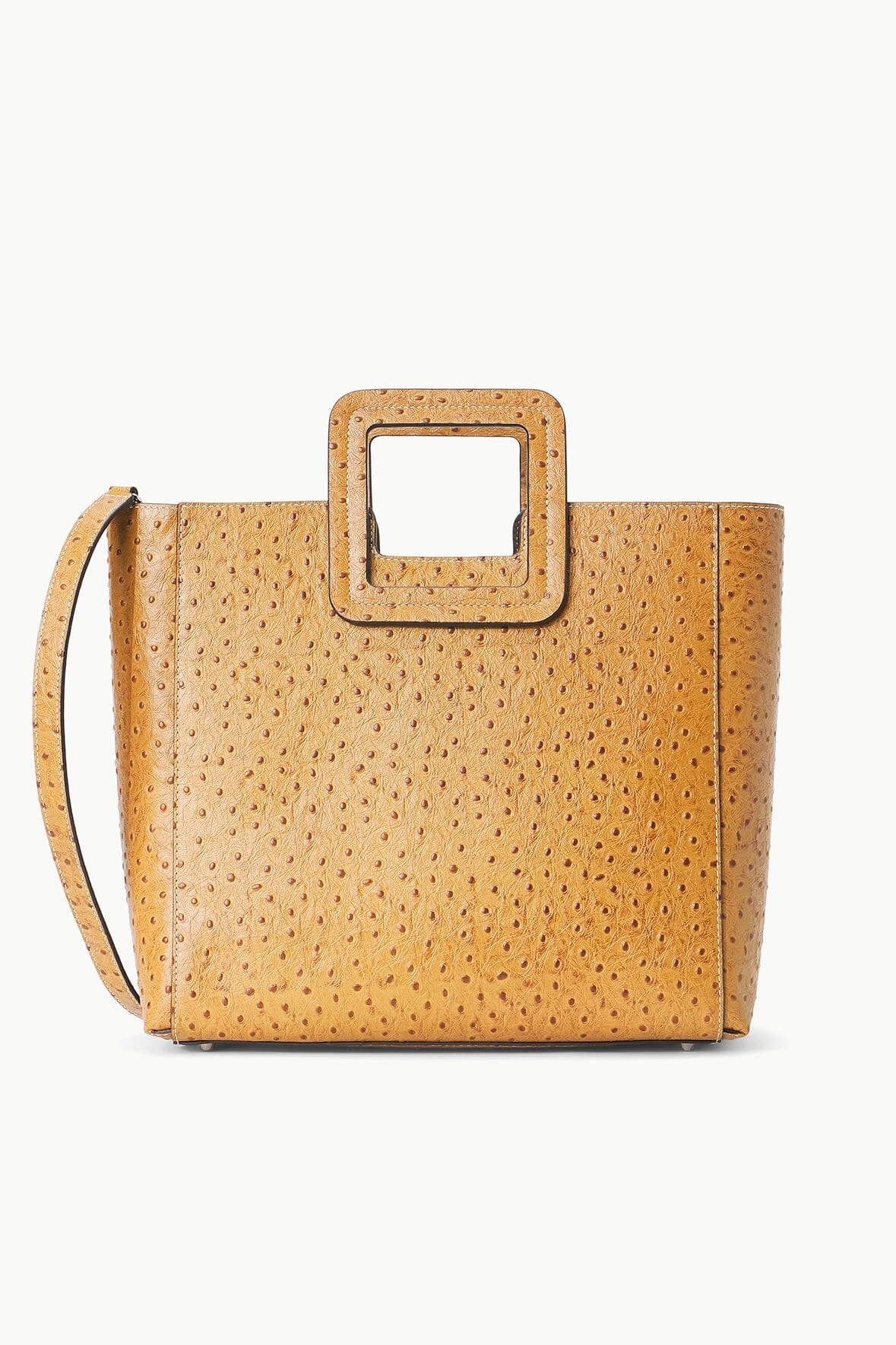 SHIRLEY LEATHER BAG | WALNUT OSTRICH EMBOSSED 2 SHIRLEY LEATHER BAG | WALNUT OSTRICH EMBOSSED - Image 2