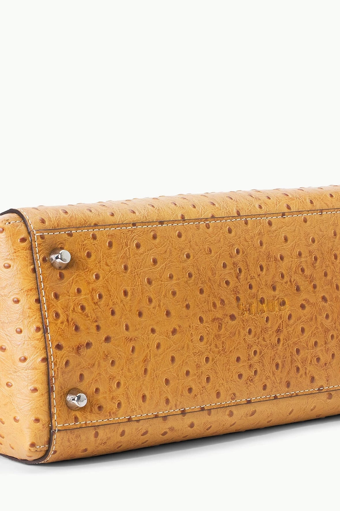 SHIRLEY LEATHER BAG | WALNUT OSTRICH EMBOSSED 6 SHIRLEY LEATHER BAG | WALNUT OSTRICH EMBOSSED - Image 6