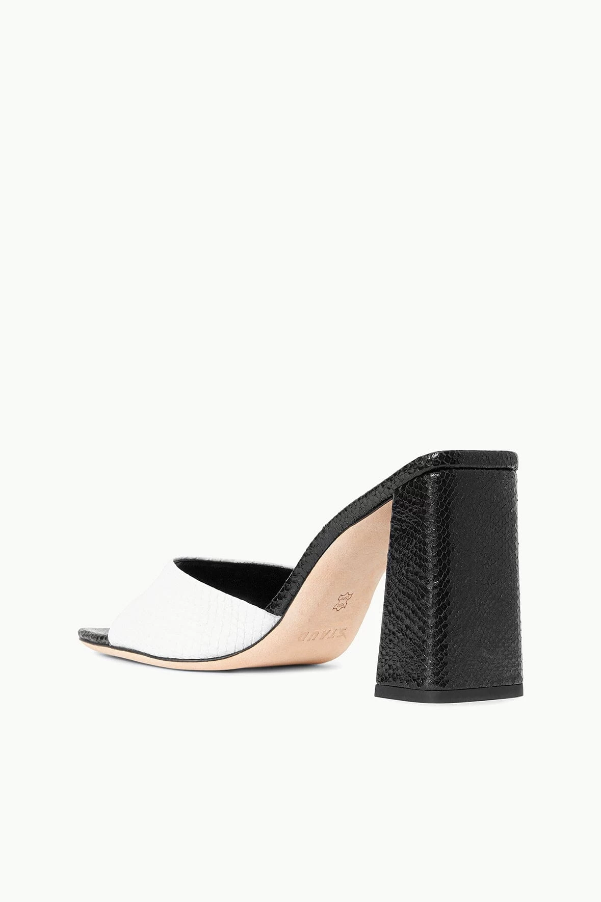SLOANE HEEL | BLACK WHITE SNAKE EMBOSSED 6 SLOANE HEEL | BLACK WHITE SNAKE EMBOSSED - Image 6