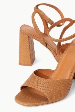 SOLANGE HEEL | TAN SNAKE EMBOSSED -Chic Style Shop STAUD SOLANGE HEEL TAN SPRING 23 ECOM 4