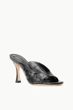 SYLVIA MULE | BLACK CROC EMBOSSED -Chic Style Shop STAUD SYLVIA MULE BLACK SUPF 23 ECOM 2