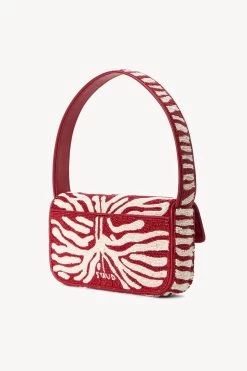 TOMMY BEADED BAG | SCARLET WHITE -Chic Style Shop STAUD TOMMY BEADED BAG SCARLET WHITE HOLIDAY 22 ECOM 2