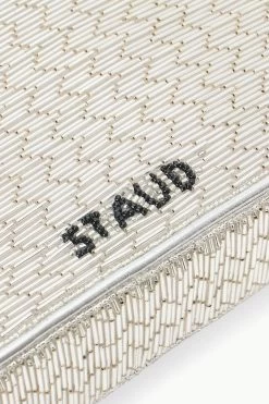 TOMMY BEADED BAG | SILVER -Chic Style Shop STAUD TOMMYBEADED BAG SILVER FALL 23 ECOM 4
