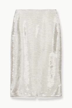 TULIP SKIRT | SILVER 10 TULIP SKIRT | SILVER -Chic Style Shop STAUD TULIP SKIRT SILVER FALL 23 ECOM 1