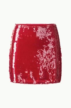 VEDETTE SKIRT | POINSETTIA -Chic Style Shop STAUD VEDETTESKIRT POINSETTIA ECOM 1