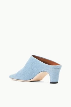 WALLY MULE | DENIM BLUE 11 WALLY MULE | DENIM BLUE -Chic Style Shop STAUD WALLY MULE DENIMBLUE FALL 23 ECOM 3