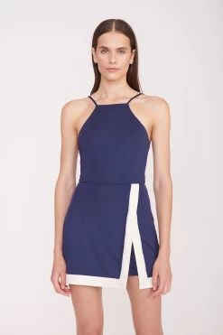 TOP SPIN DRESS | NAVY IVORY -Chic Style Shop Top Spin Dress Navy 026 01414 web