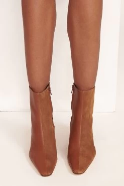 WALLY SPLIT ANKLE BOOT | TAN -Chic Style Shop Wally Split Ankle Black 024 edit web