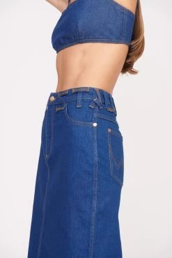 STAUD + WRANGLER THE PENCIL SKIRT | DARK RINSE 12 STAUD + WRANGLER THE PENCIL SKIRT | DARK RINSE -Chic Style Shop Wrangler 1046 web