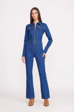 STAUD + WRANGLER THE BODY JUMPSUIT | DARK RINSE -Chic Style Shop Wrangler 1231 web