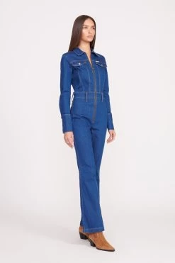 STAUD + WRANGLER THE BODY JUMPSUIT | DARK RINSE -Chic Style Shop Wrangler 1235 web