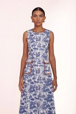 BAIT DRESS | BLUE TOILE WHISKEY -Chic Style Shop bait dress blue toile 00575 web