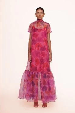 CALLUNA DRESS | MAGENTA PAINTED FLORAL