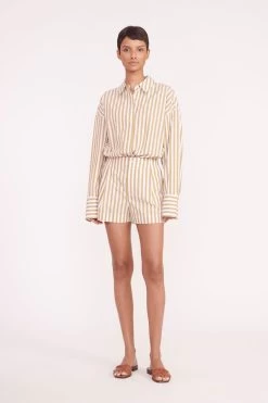 ZOEY SHORT | KHAKI STRIPE