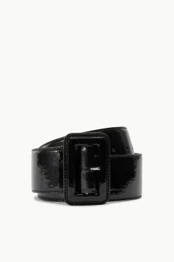 WIDE WAIST BELT | BLACK PATENT