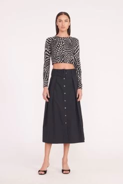 DEANNA SWEATER | BLACK WAVY DOT -Chic Style Shop deanna sweater black dot 00975 web