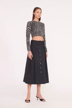 DEANNA SWEATER | BLACK WAVY DOT -Chic Style Shop deanna sweater black dot 00984 web