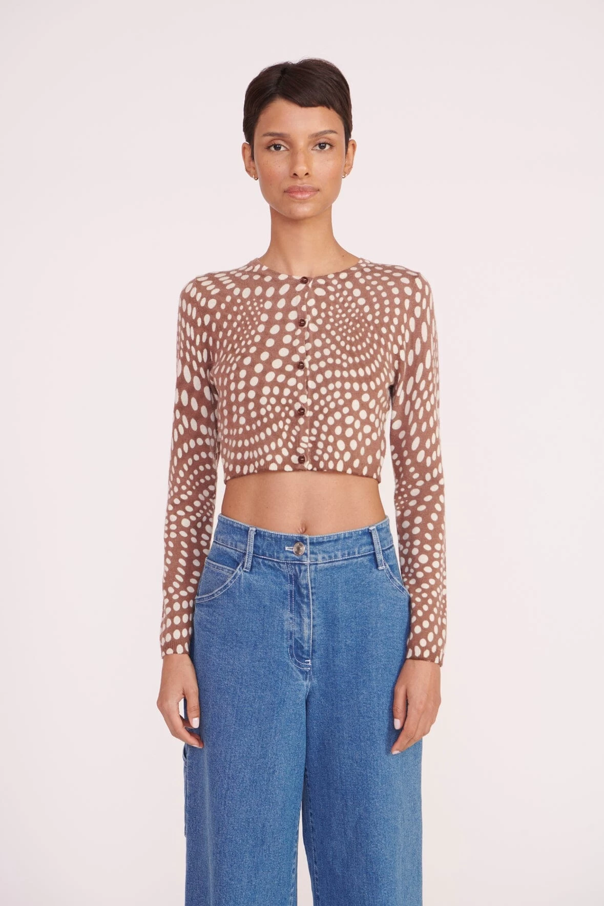 DEANNA SWEATER | CLOVE WAVY DOT 1 DEANNA SWEATER | CLOVE WAVY DOT