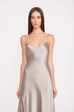 ALEXA DRESS | SILVER SATIN -Chic Style Shop fall 23 0236 web