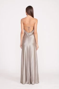 ALEXA DRESS | SILVER SATIN -Chic Style Shop fall 23 0246 web