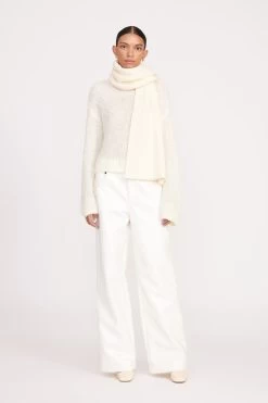 KNIT MERINO SCARF | IVORY -Chic Style Shop fall 23 1541 web