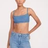 STAUD + WRANGLER THE JEAN BIKINI TOP | MID BLUE