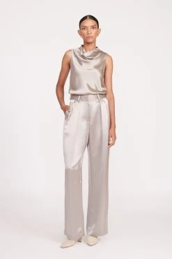 LUISA PANT | SILVER SATIN