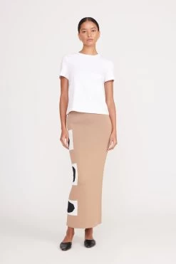 KARINA SKIRT | CAMEL GEOSCAPE