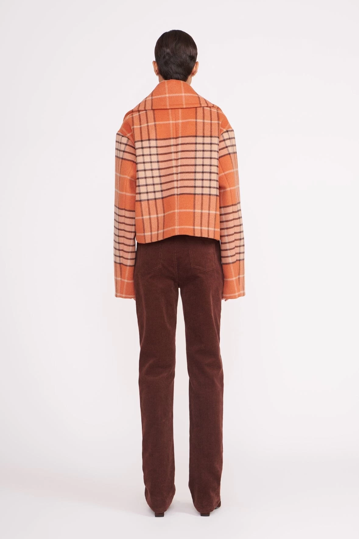 CARVER CROPPED COAT | PERSIMMON MEGA PLAID 4 CARVER CROPPED COAT | PERSIMMON MEGA PLAID - Image 4