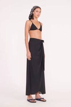 SILK SCARF | BLACK WAVY DOT -Chic Style Shop miriam top angelica wrap skirt black 05645 web