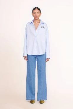 CUSTOM STAUD X C.BONZ CLASSIC OVERSIZED SHIRT | OXFORD BLUE -Chic Style Shop pet shirt denim 00888 web