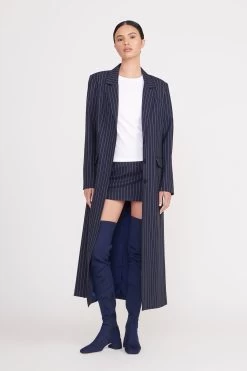 ANNETTE SKIRT | NAVY PINSTRIPE -Chic Style Shop ralph coat navy pinstripe 1 web 49cc6619 b53b 4ef3 984d ce6a77de8dd7